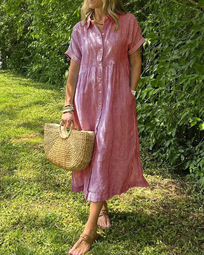 ANOREA - STIJLVOLLE GESTREEPTE JURK