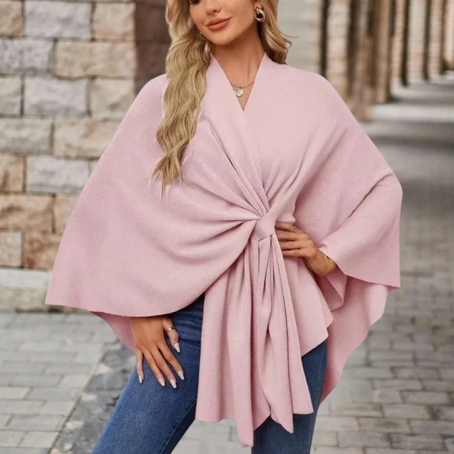 Benthe | Elegante Gedrapeerde Poncho