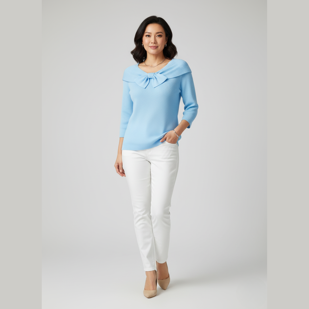 Lirya™ | Elegante gebreide top met strik