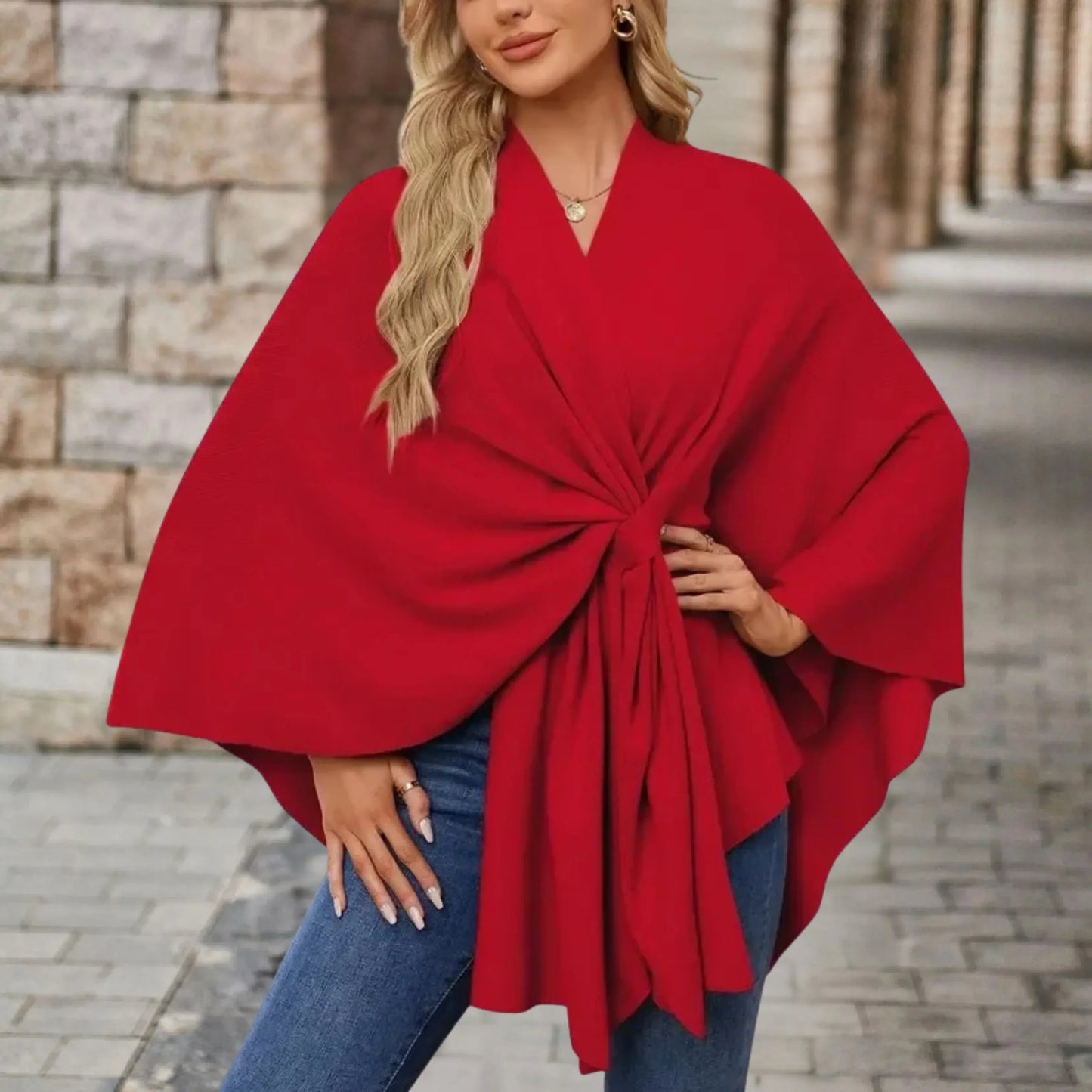 Benthe | Elegante Gedrapeerde Poncho