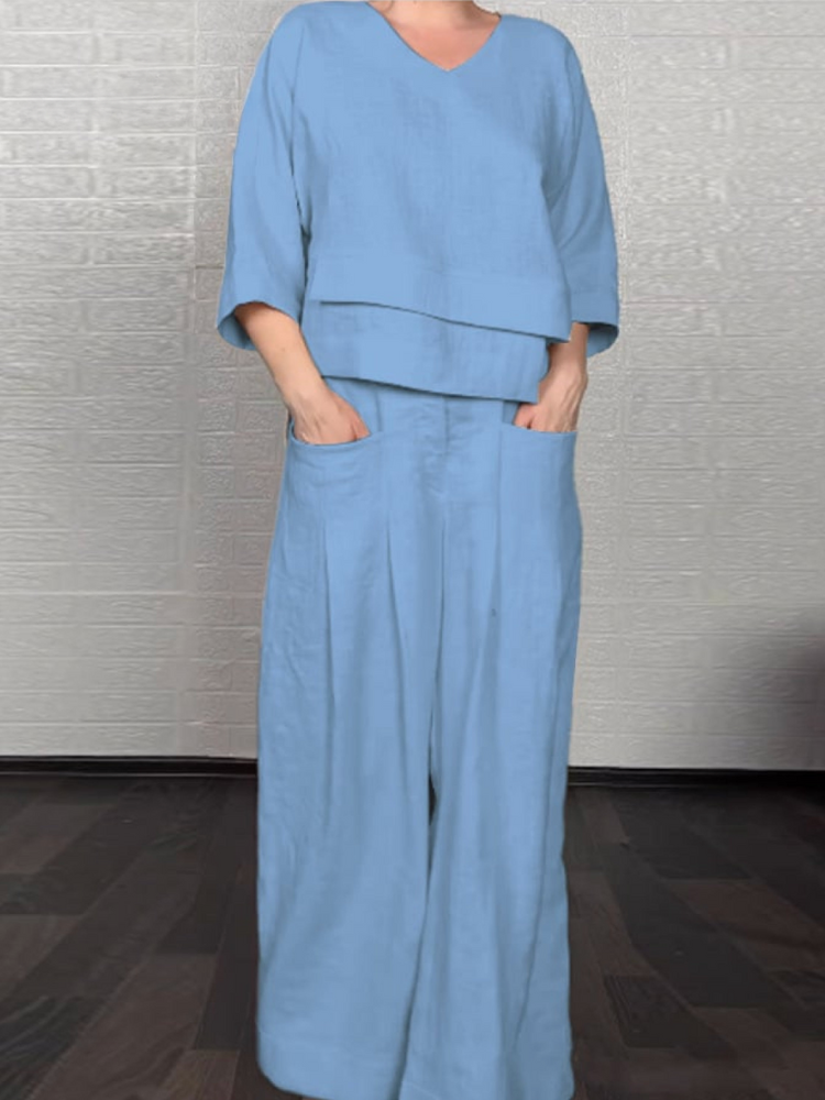 Renaya - Casual Set van Katoen-Linnen