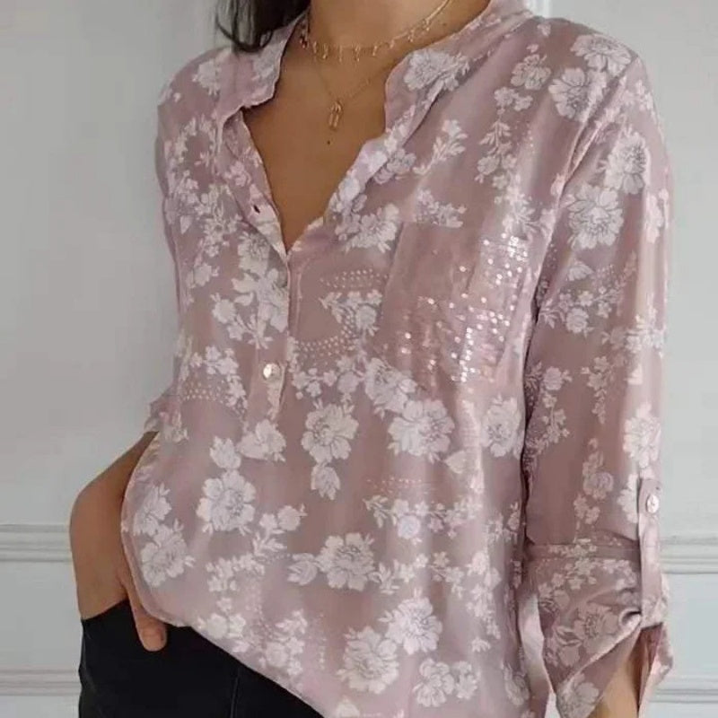 FRIEDLINDE I LANGERMIGE BLOEMENBLOUSE